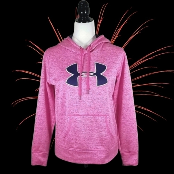 Under Armour Women's Hoodie Size S Storm 1 Coldgear Fleece Spell Out - Picture 1 of 7